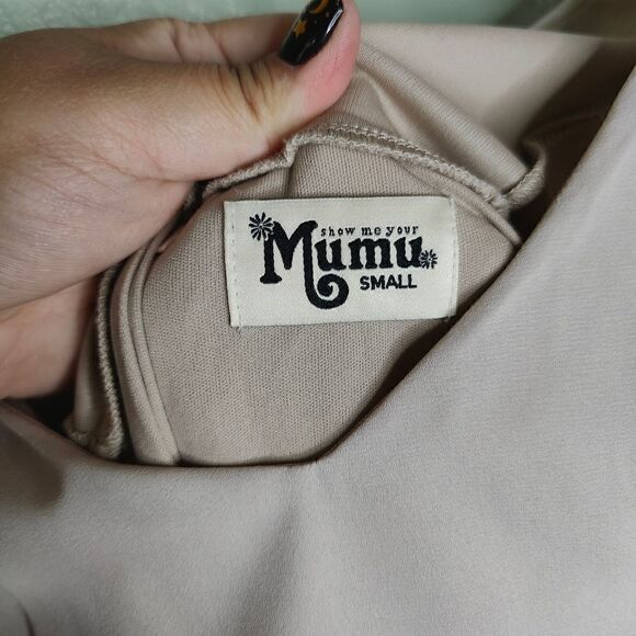 Show Me Your MuMu Soft Beige Floor Length Maxi Bridesmaid Dress - Picture 12 of 13